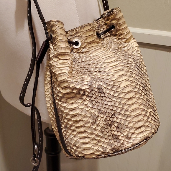 Michael Kors Collection Python Bucket Bag - Picture 1 of 14